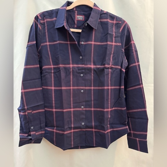 Untuckit Mavrodaphne Long Sleeve Button Down Shirt Blue Stripe 6 - Picture 1 of 7